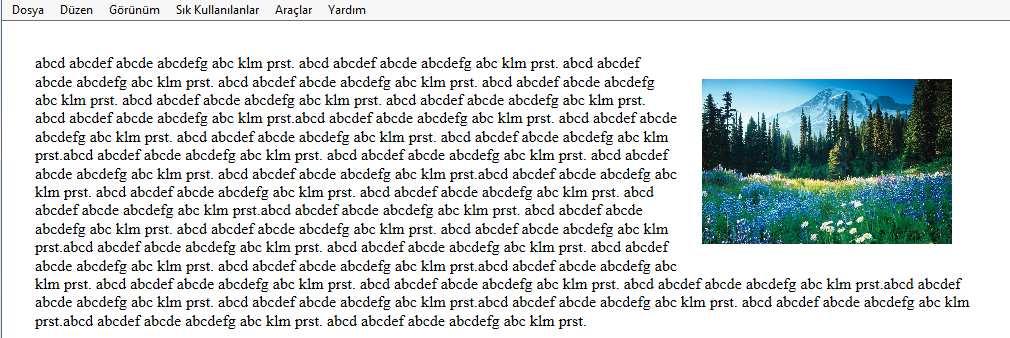 prst. abcd abcdef abcde abcdefg abc klm prst.abcd abcdef abcde abcdefg abc klm prst. abcd abcdef abcde abcdefg abc klm prst.abcd abcdef abcde abcdefg abc klm prst. abcd abcdef abcde abcdefg abc klm prst.abcd abcdef abcde abcdefg abc klm prst. abcd abcdef abcde abcdefg abc klm prst.abcd abcdef abcde abcdefg abc klm prst. abcd abcdef abcde abcdefg abc klm prst.abcd abcdef abcde abcdefg abc klm prst. abcd abcdef abcde abcdefg abc klm prst.abcd abcdef abcde abcdefg abc klm prst. abcd abcdef abcde abcdefg abc klm prst.abcd abcdef abcde abcdefg abc klm prst. abcd abcdef abcde abcdefg abc klm prst.abcd abcdef abcde abcdefg abc klm prst. abcd abcdef abcde abcdefg abc klm prst.</p> </body> </html> Çalışma : 1) style kısmında p seçicisini kaldırınız sadece img kalsın ve tarayıcıda ön izleme yaparak görünüme dikkat ediniz.