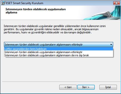 1 Normal yükleme Normal yükleme, ESET Smart Security yazılımını varsayılan ayarlarla yüklemek isteyen kullanıcılar için önerilir.