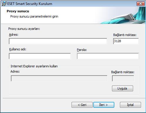 Kullanıcı adınızı ve Parolanızı girdikten sonra, Internet bağlantınızı yapılandırmak için İleriyi tıklatın.