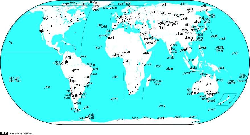 ITRF Noktaları: Uluslararası GPS Servisi (IGS) izleme