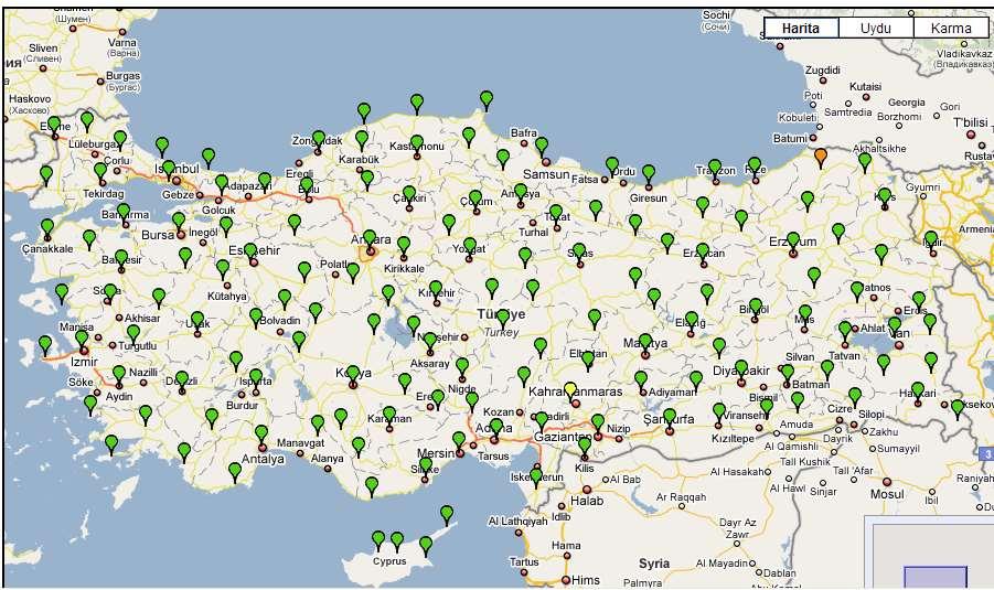 TUSAGA-Aktif İstasyonları 147 adet (K.