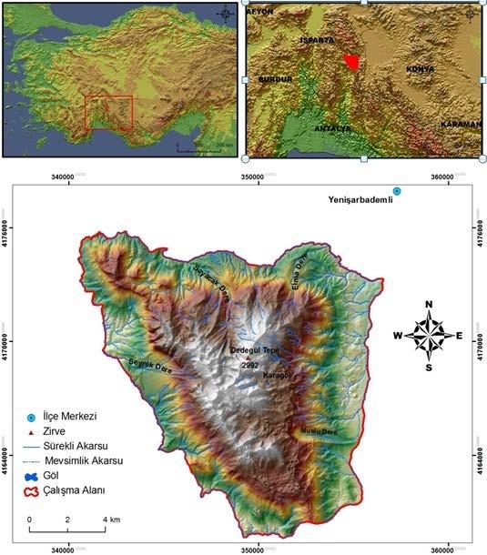 Dedegöl Dağı Kuvaterner buzullaşmaları 21 Materyal ve Yöntem Çalışmanın veri kaynaklarını, 1/25000 ölçekli topografya haritaları, 1/100000 ölçekli jeoloji haritası (Şenel, 1997), eş yükselti