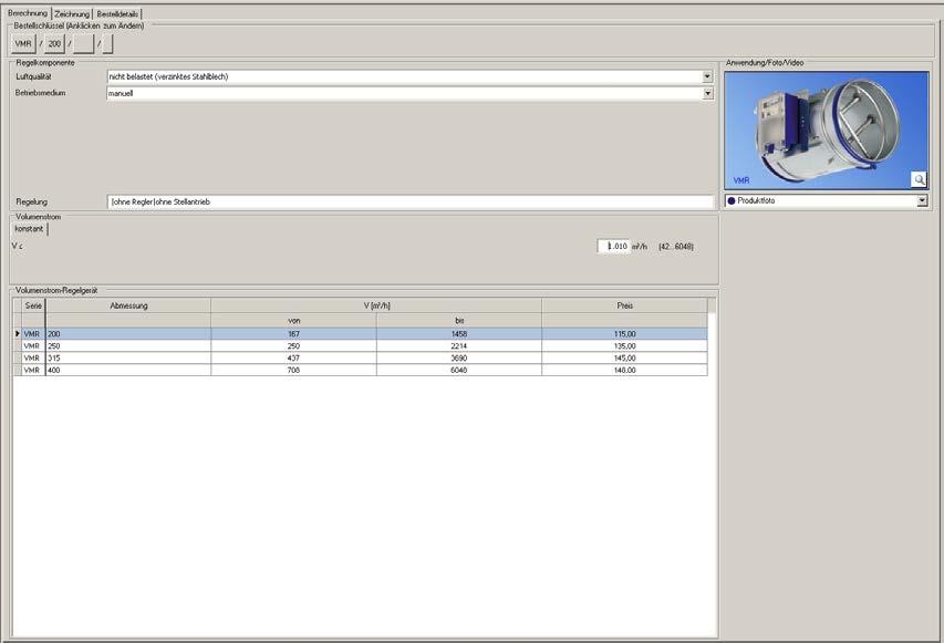 Boyutlandırma örneği Verilen bilgiler maks = 280 l/s (1010 m 3 /h) Hızlı seçim VMR/200 C = 25,5 l/s (92 m 3 /h) p st = %19 p w = 121 Pa p st = 23 Pa (121