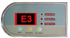 SICAKLIK SENSÖRÜ ARIZASI Cihaz sıcaklık sensorlarında arızalı ise E2 arıza kodu verir AŞIRI ISINMA Cihaz içinde su sıcaklığı 80 C ise E3 arıza kodu verir. Limit termostat atmıştır.
