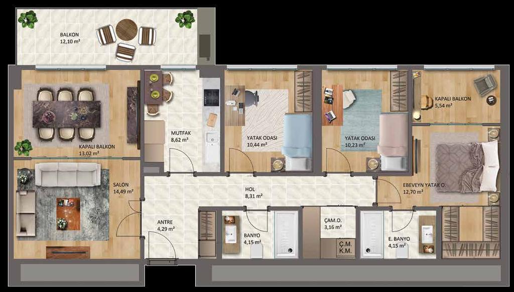 m  111,20 m 2 Satılabilir Brüt