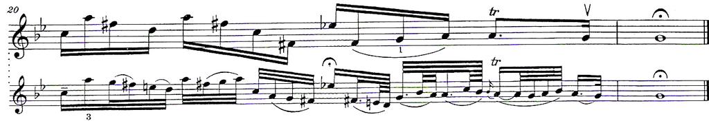 40 Barok dönemde, müzik eserlerinde süsleme yapılmasına ilişkin iki yaklaşım ön plana çıkmaktadır: Bunlardan ilki doğaçlanan melodidir; sade ve destekleyici armoni notalarından oluşur ve yavaş