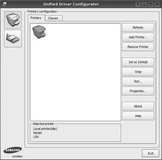 Unified Driver Configurator (Birleşik Sürücü Yapılandırıcısı) Kullanımı Unified Linux Driver Configurator (Birleşik Linux Sürücü Yapılandırıcısı), öncelikli olarak Yazıcı.