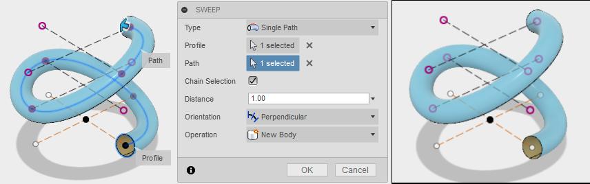 Resim 1.8 Sweep İle Serbest Formlu Yay Çizimi İşlem Sırası Serbest formlu basma yayı çizimi örneği; Yatay düzlemde bir sketch açılıp belirlenen boyda artı oluşturulacak iki dik çizgi çizilir.