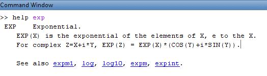 Matlab ın Yardım Olanakları Matlab daki herhangi bir fonksiyo hakkında bilgi edinmek için