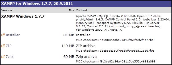 XAMPP Kurulumu Açılan sayfada yer