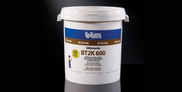 Bitümento BT2K 600 Bitümento BT2K 600 İki bileşenli, esnek, su bazlı, elyaf takviyeli, çimento ve kauçuk bitüm esaslı su yalıtım malzemesi Kullanım Yerleri Temel, perde duvar ve bodrum gibi zemin