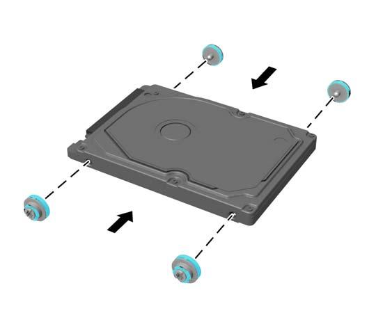 Sabit sürücü takmayla ilgili yönergeler için bkz. 2,5 inç sabit disk sürücüsü takma, sayfa 31. 2,5 inç sabit disk sürücüsü takma 1.