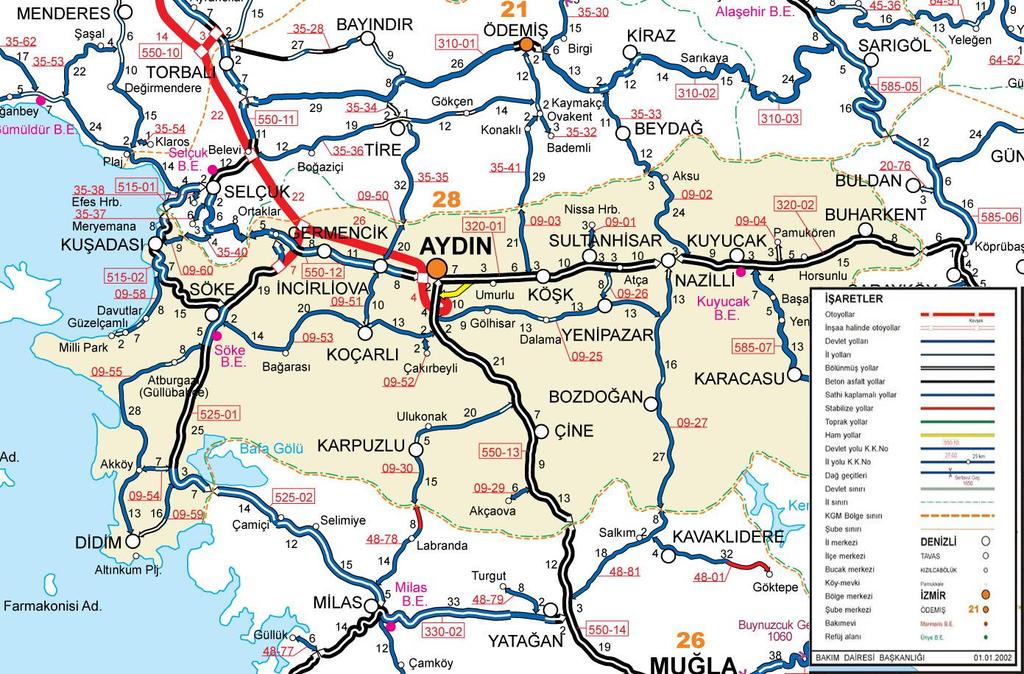 6. ULAŞIM ve SOSYAL ALTYAPI Aydın İli, Didim İlçesi, Fevzipaşa Mahallesi 1/5000 Ölçekli Nazım Aydın ili, coğrafi konumu ile demiryolu, deniz ve hava taşımacılığı imkânlarına sahip bir ildir.