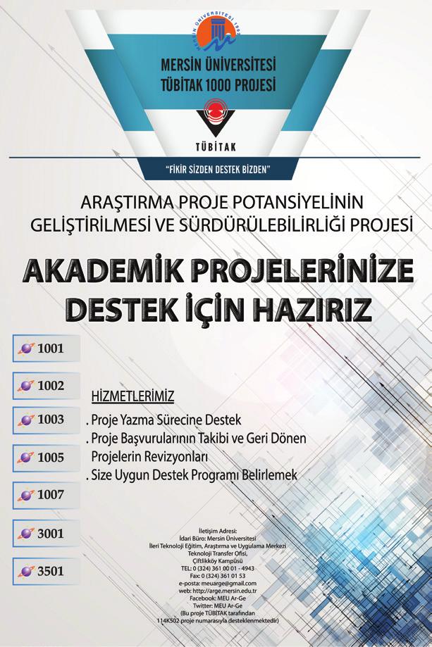 yaratılmaya çalışılmıştır. Son dönemde TÜBİTAK projesi kabul edilen öğretim elemanları ile röportajlar yapılarak 8 adet e-bülten Başarı Hikayeleri adı altında projenin web portalında yayınlanmıştır.