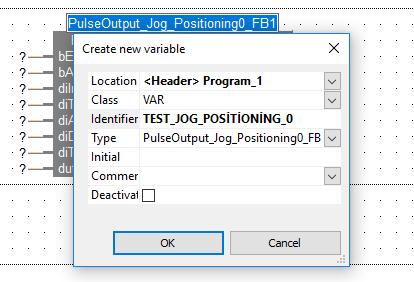 Şimdi ise JogPositioning0 bloğu üzerinde bulunan parametreleri açıklayalım. Aktif olduğu sürece istenilen hızda çalışır. Çalışırken hızı değiştirilebilir.