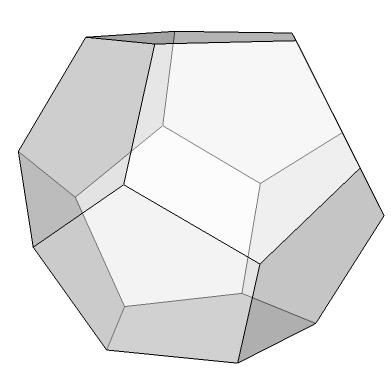 Onikiyüzlüye ait geometrik özellikleri ÖZELLİKLER AÇIKLAMALAR 01 Yüzey şekilleri Düzgün beşgen (oniki adet) 02 Kenarlar arası açılar 108º 03 Yüzeyler