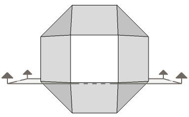 121 Rombikübaktahedron aşağıda gösterildiği üzere yatay eksende