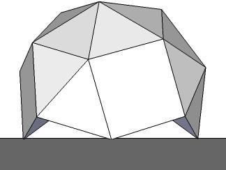 Geçici yapı geometrisini oluşturan en büyük panel yüzeyi olan karenin yüksekliği 2,70 m.