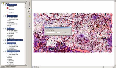 Hazırlanan Detay Bazında Topolojik İlişkiler dokümanından bir kesit Şekil 4 te sunulmaktadır. Şekil 6. ArcGIS 9.