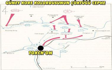 Düşman bu durumdan faydalanıp da Tockhon-Kunuri yolu ile batıya yönelerek Chongchon nehrine varır