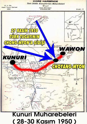 II. Tugayın İleri Hareketi Kore Harbinde Kunuri Zaferi 26 Kasım 1950 saat 18.