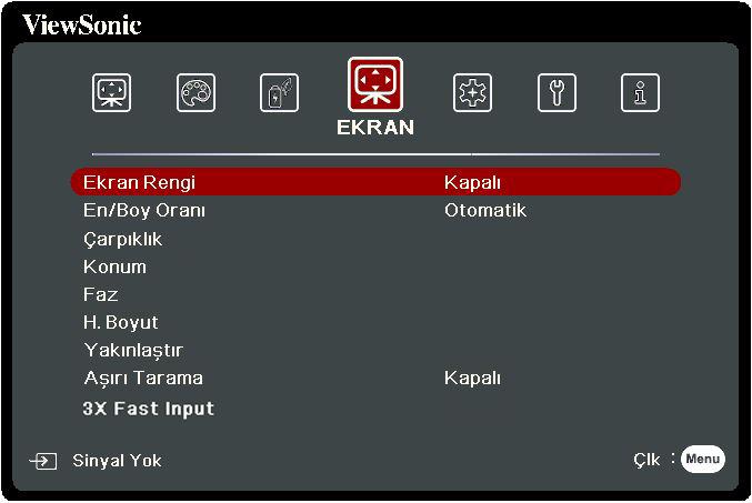 Köşe Ayarı sayfası açılacaktır. 2. Ayarlamak istediğiniz köşeyi belirlemek için / / / öğesini seçin ve Enter (Gir) tuşuna basın. 3.