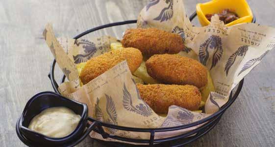 Nugget parçaları, soğan halkası, mozarella stick patates tava,