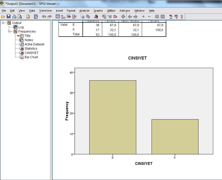 Nitel değişkenleri grafikle göstermek istediğimizd e bar (çubuk) grafiği elde edebiliriz.