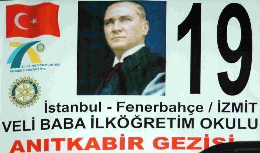 kat larak, Fenerbahçe Rotary Kulübü ile ortak olup, stanbul Veli Baba lkö retim Okulundan, An tkabir i hiç