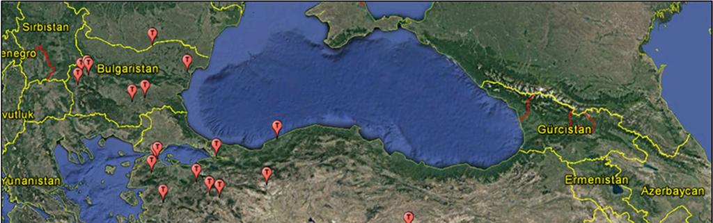 Orta ve Kuzey Irak, Trakya, Ege Bölgesinde yüksek olduğu belirlenmiştir.