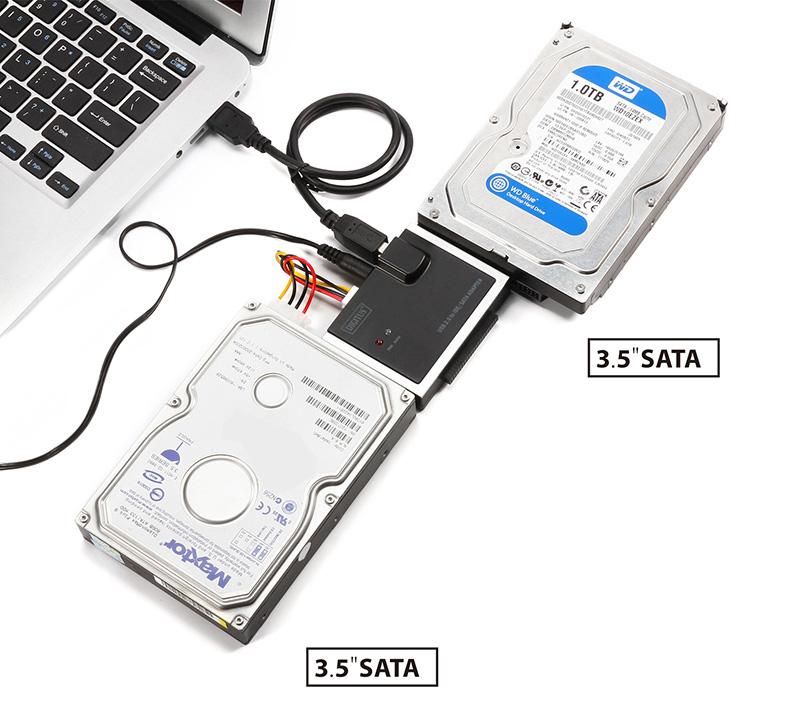 HDD Montajına Yönelik İpuçları 2,5 /3,5 SATA HDD İçin (1) SATA Sabit Sürücüyü ER ye bağlayın 3.5''IDE (2) Harici Güç Adaptörünü USB 2.