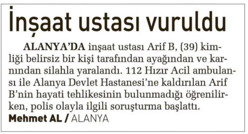 SABAH ANTALYA Tarih : 17.08.