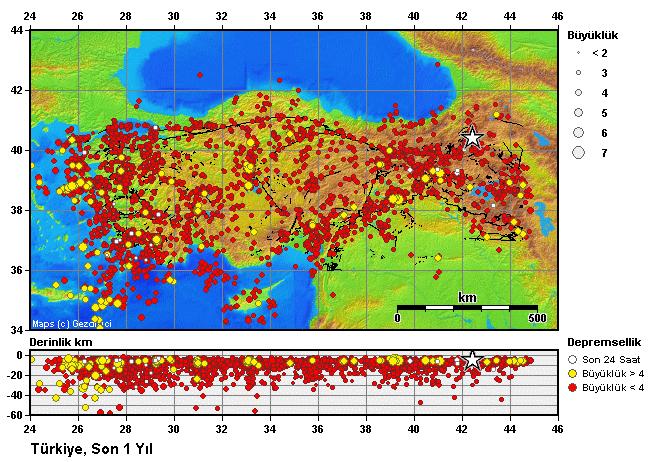 TÜRKİYE NİN DEPREMSELLİĞİ 4 Şubat 2008 tarihi