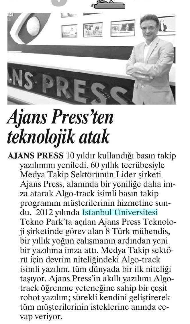 AJANS PRESS'TEN TEKNOLOJIK ATAK Yayın Adı : Ege Telgraf