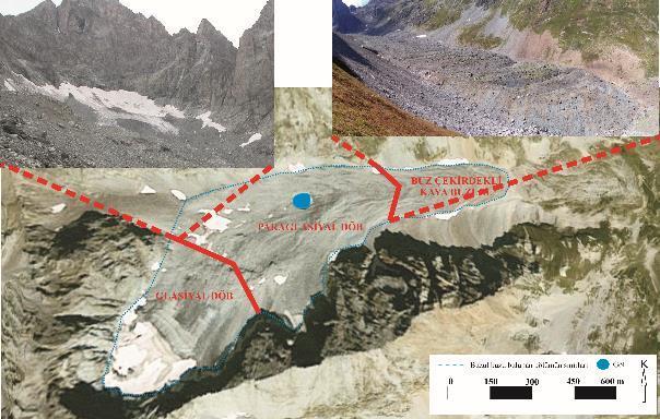 Şekil 5. Karçal Buzulu, Karçal Dağları (Google Earth görüntüsü).