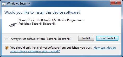 Device Driver Installation Automatic Installation During Prog-Express setup the drivers for the