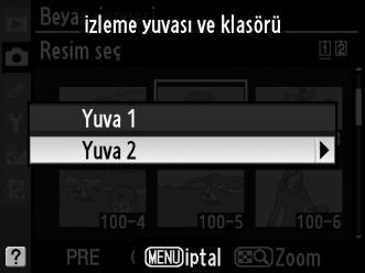 4 Bir kaynak resmini vurgulayın. Kaynak resmini vurgulayın. Vurgulanan resmi tam ekran olarak görüntülemek için, N düğmesine basın.