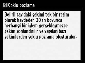 8 Vurgulanan öğeyi seçin. Vurgulanan öğeyi seçmek için J düğmesine basın. Seçim yapmadan çıkmak için, G düğmesine basın.