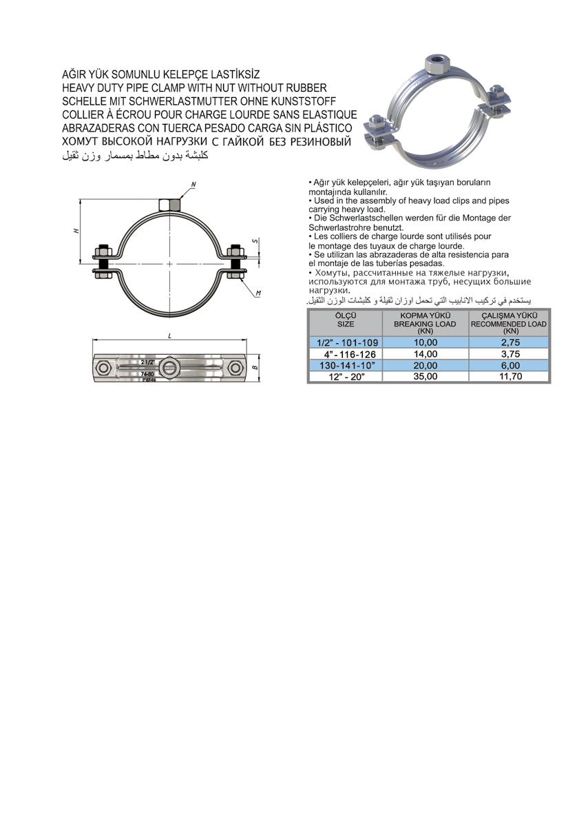 ÜRÜN KODU CODE ÖLÇÜ SİZE SIKMA ARALIĞI CLAMPING RANGE L H M SxB N KOLİDEKİ ADET QUANTITY PER BOX KOLİ AĞIRLIĞI WEIGHT PER BOX (Ortalama/Average kg) NASCL015 1/2 18-23 75 26 M12 50 5,770 NASCL020 3/4