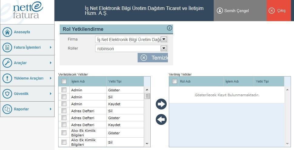 2 Silme İşlemi : Eğer bir rol sistemden çıkarılmak istenirse öncelikle Rol Adı alanından silinecek rol seçilir ve sil butonuna basılarak silme işlemi tamamlanmış olur. 25. ROL YETKILENDIRME 25.