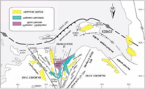 Sekil 3.7. Güneybati Anadolunun temel yapisal birimleri (Glover et al.