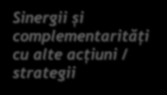 Criterii generale pentru proiecte Durabilitate Cunoştinţe Sinergii și