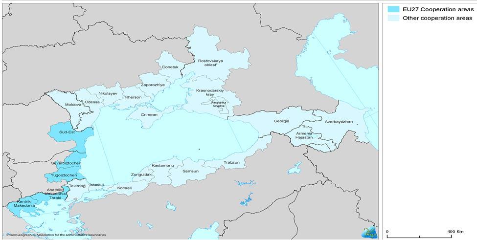 Zona eligibilă 2014-2020 Bulgaria: NUTS II regiunile Severoiztochen, Yugoiztochen; Grecia: NUTS II regiunile Kentriki Makedonia, Anatoliki Makedonia Thraki; Romania: NUTS II regiunea de sud-est;