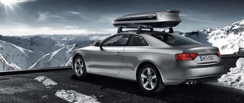 Kayak ve eşya kutuları² Düz ve sportif görünümü sayesinde aerodinamiği iyileştiren yeni Audi tasarımına sahiptir.