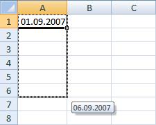 sürüklediğiniz yere kadar tarihleri dolduracaktır. Günlerin ve ayların kısa adlarını yazarak sürükleme yapılabilir. Bu durumda Excel kısa adları otomatik doldurur.