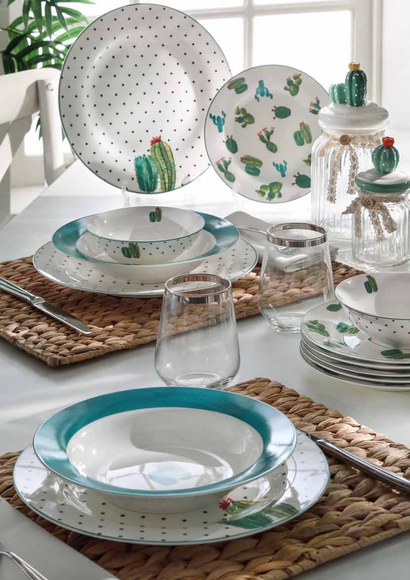 Cactus 24 Parça Yemek Takımı Crown Bone China 435 TL