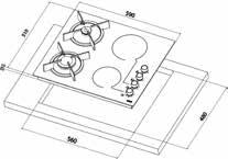 döküm bek ve ızgaralar Ebat: 590x510 mm, Montaj ölçüsü: 560x480 mm Minimum 60 cm genişliğinde alt dolaplar ile kullanılır.