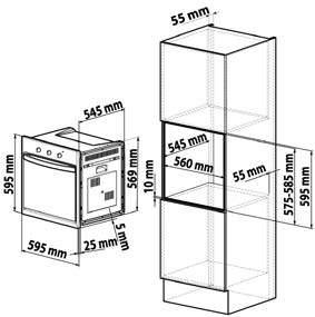 455 Montaj Şemaları 60 cm Ankastre Fırın Montaj