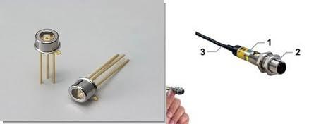 Resim 1.1: Optik sensörler Resim 1.2: Lazer sensör ve hareket sensörü Resim 1.1 ve Resim 1.2 de çeşitli sensörler görülmektedir.