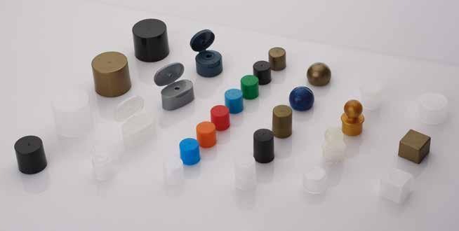 Cylindiric form, Flip-top, Round, Oval and Cubic form caps can also be produced with existing moulds and with various colours due to the MOQ.